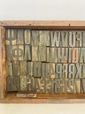Large rare antique Cyprus wooden printing letters. 48x22cm.