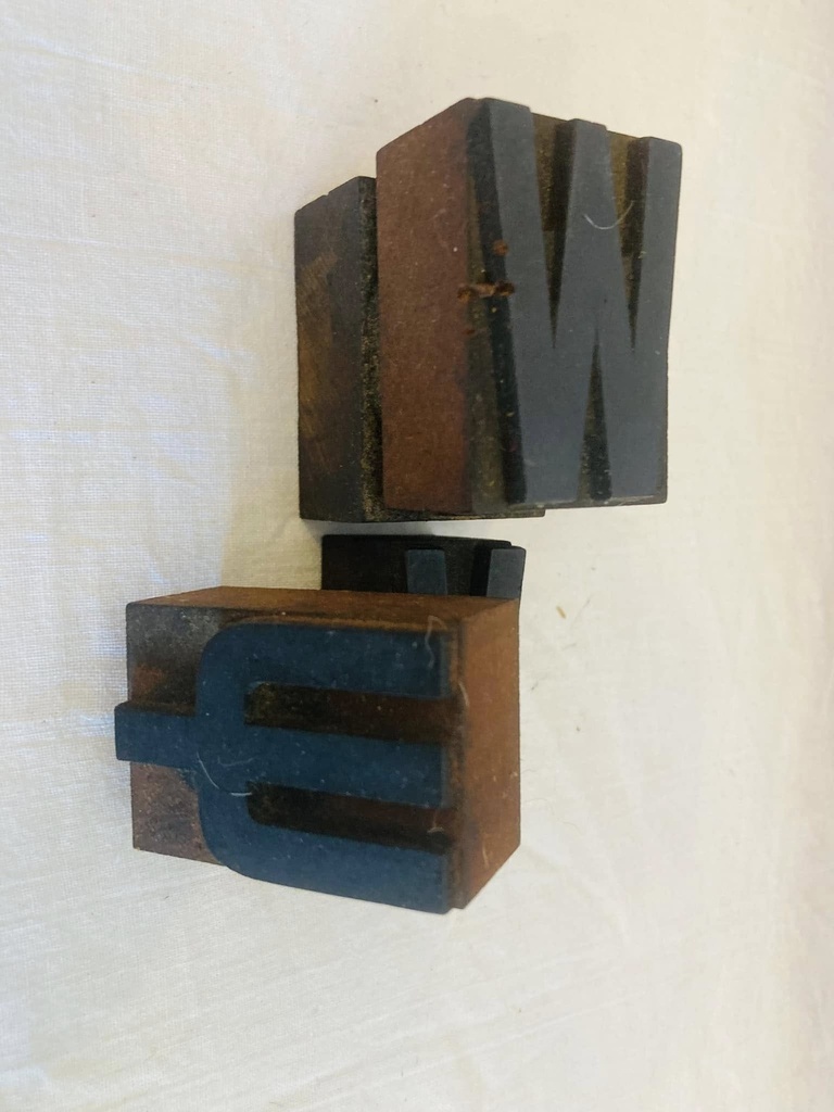 Large rare antique Cyprus wooden printing letters. 48x22cm.