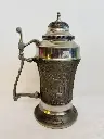 Antique rare very large German pewter beer stein. Great condition. 30x20cm