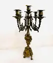 Antique large cast iron candelabra. 42x25cm