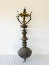 Antique early 1800’s very rare large heavy church hanging brass cross. 115x28cm