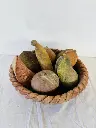 Vintage very rare handmade large terracotta/pottery fruit pieces in plate. 45cm