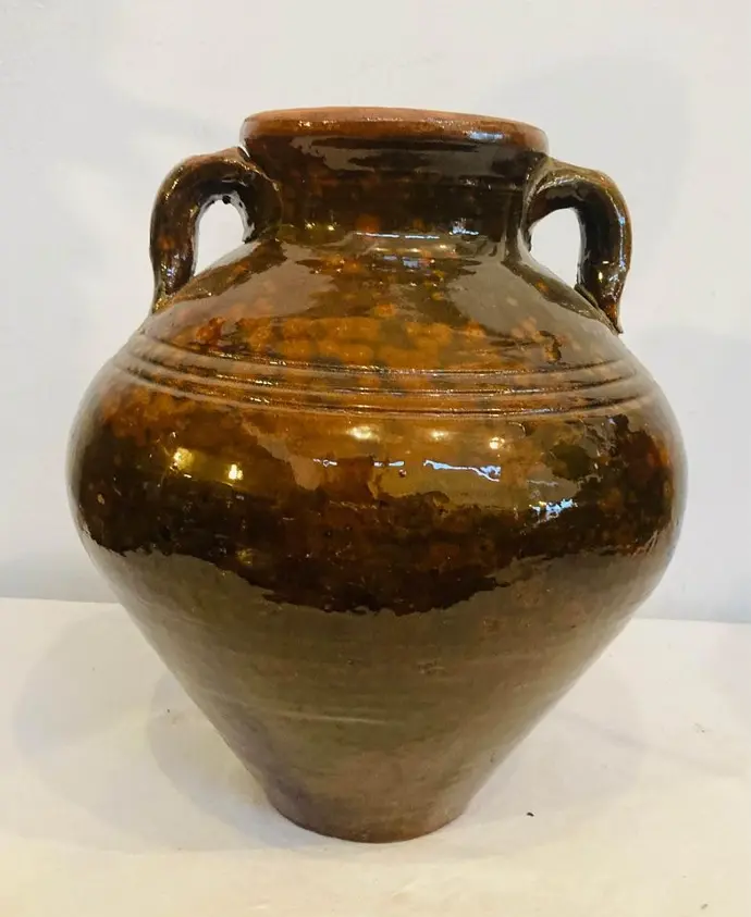 Vintage Cyprus handmade pottery vase Lapithos style! 30x25cm