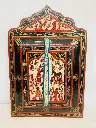 Antique Persian Isfahan hand painted wooden mirror! 40x28cm