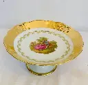 Antique 1940’s BAVARIAN Germany gold plated Porcelain Serving Stand Plate! 23x11cm