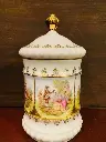 Antique 1920-40’s large handmade porcelain gold plated candy pots made in Germany! 23x12cm