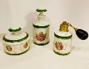 Antique 1920-40’s very rare original Limoges France Porcelain & Brass perfume set! 14cm