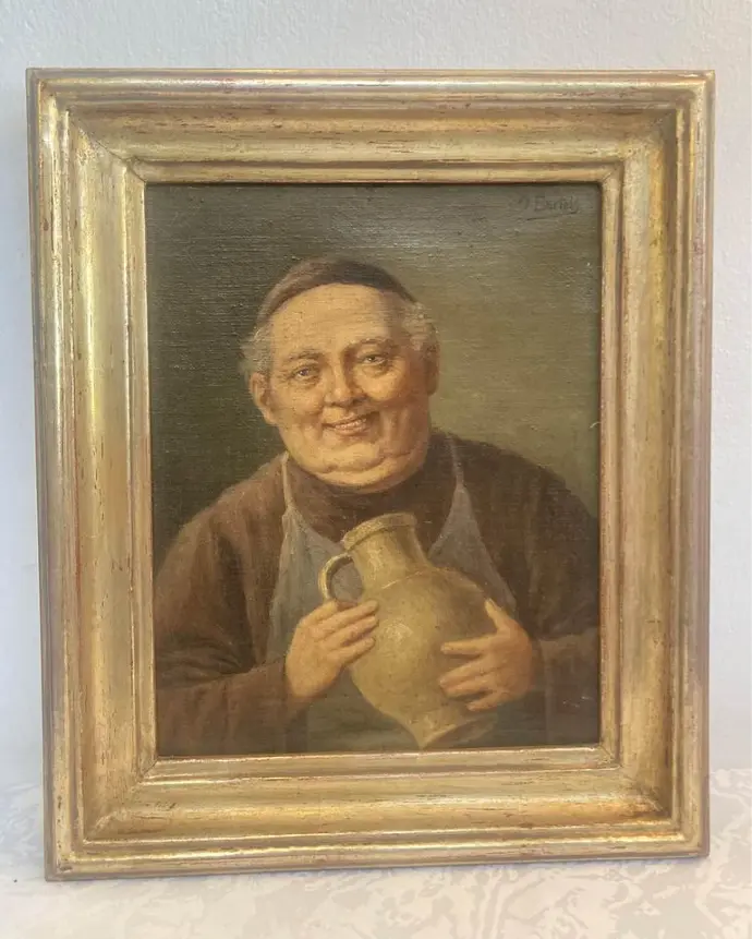 Antique original beautiful oil painting of old man! Signed and framed! 35x30cm