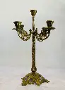 Antique solid bronze highly ornamented candelabra (cleaned) 35x20x16cm