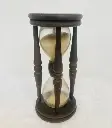 Antique ORIGINAL 1800’s super rare large handmade wood & glass hour glass! working! 18x8cm
