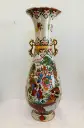 Antique large massive handmade Chinese porcelain vase with red stamp ! 61x22cm