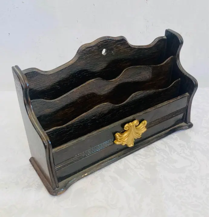 Antique Wooden Desk Top Letter Holders ! 28x25x9cm