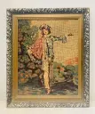 Antique handmade embroidery tapestry! In beautiful wooden frame! Great condition! 54x47cm