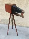Antique original 1800’s homemade German large wooden camera 75x28x20cm stand! 160cm