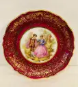Antique original Meissner Limoges France miniature porcelain plate! 9cm