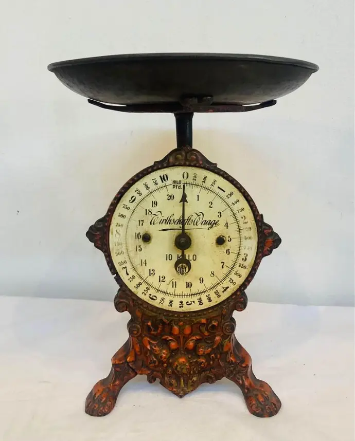 Antiques Rare 1800’s German Cast Iron Scale ! Fully Working! 30x22cm