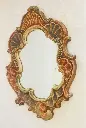 Antique very heavy handmade baroque style wall mirror! 52x34cm