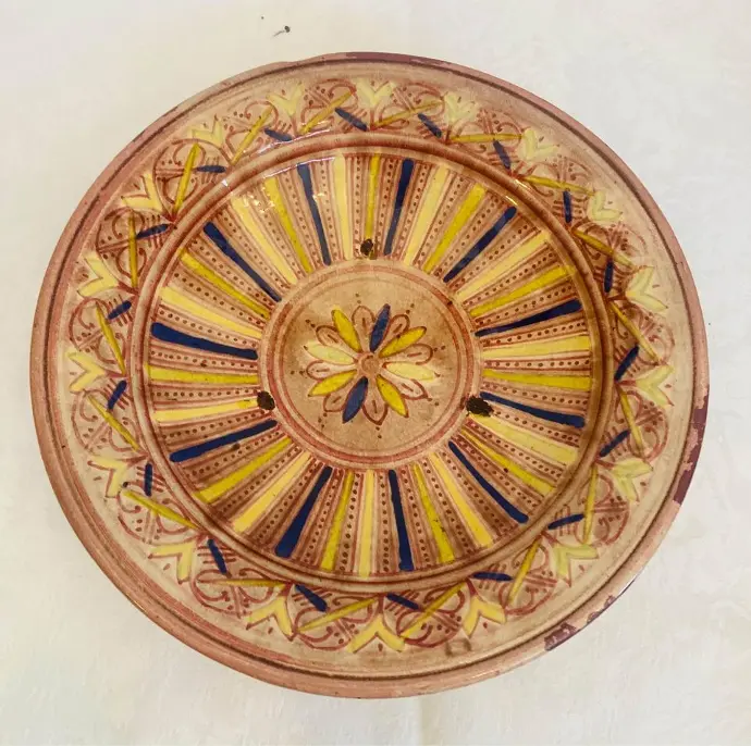Large handmade beautiful deep ceramic/clay plate! 25x9cm