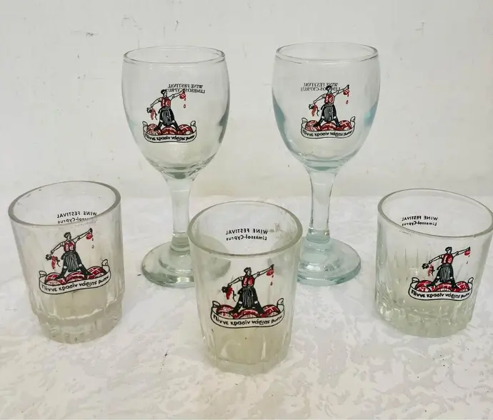 Collectibles Cyprus wine festival glasses!