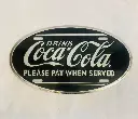 Original Coca Cola rare design tin sign! 30x17cm