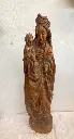 Antique solid wooden Russian Orthodox handmade Virgin Mary large statue! 77x22x10cm