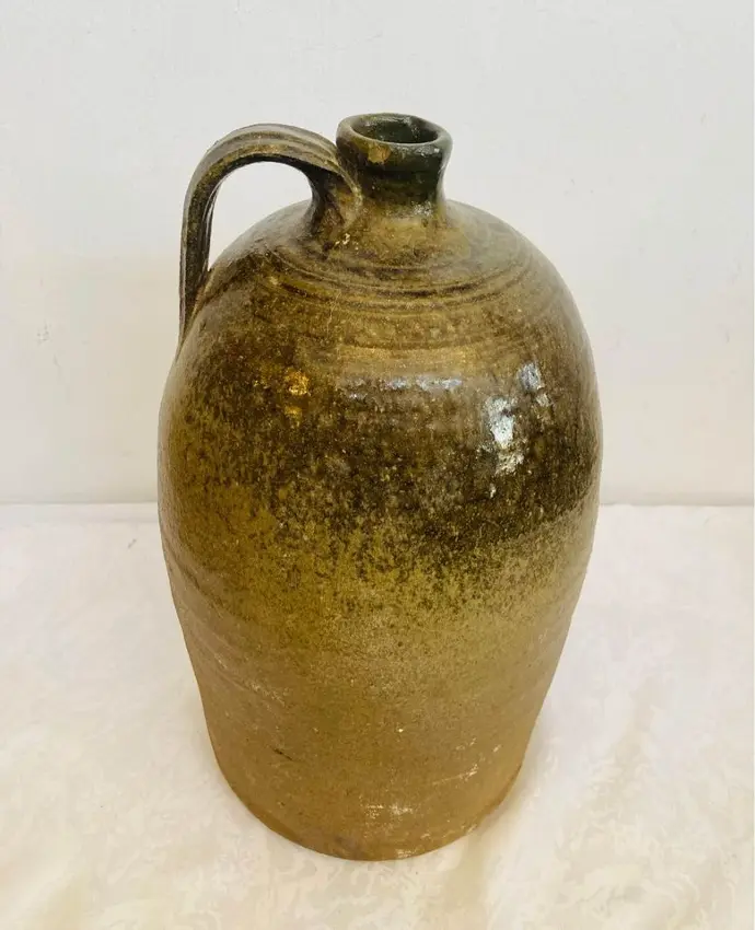 Antique 1800’s empty whisky clay/pottery jug! 36x19cm