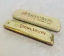 Antique 1940’s Hohner golden melody large harmonica! Made in Germany with original case! 17x5cm