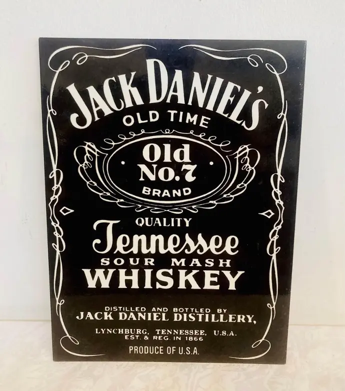 Large original vintage heavy metal collectible Jack Daniel’s sign! 40x30cm Made in usa!