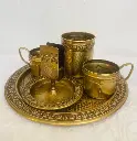 Antique original rare hammered brass coffee set! (Recently cleaned) 27x11cm