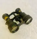 Antique original Brass & Leather binoculars! Working! 10x8x3cm