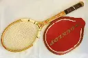 Vintage Wooden Dunlop Tennis Racket with Cover. Made in England! 70x25cm