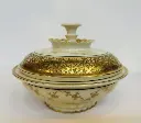 Antique bavarian porcelain gold plated candy pot. 17x13cm