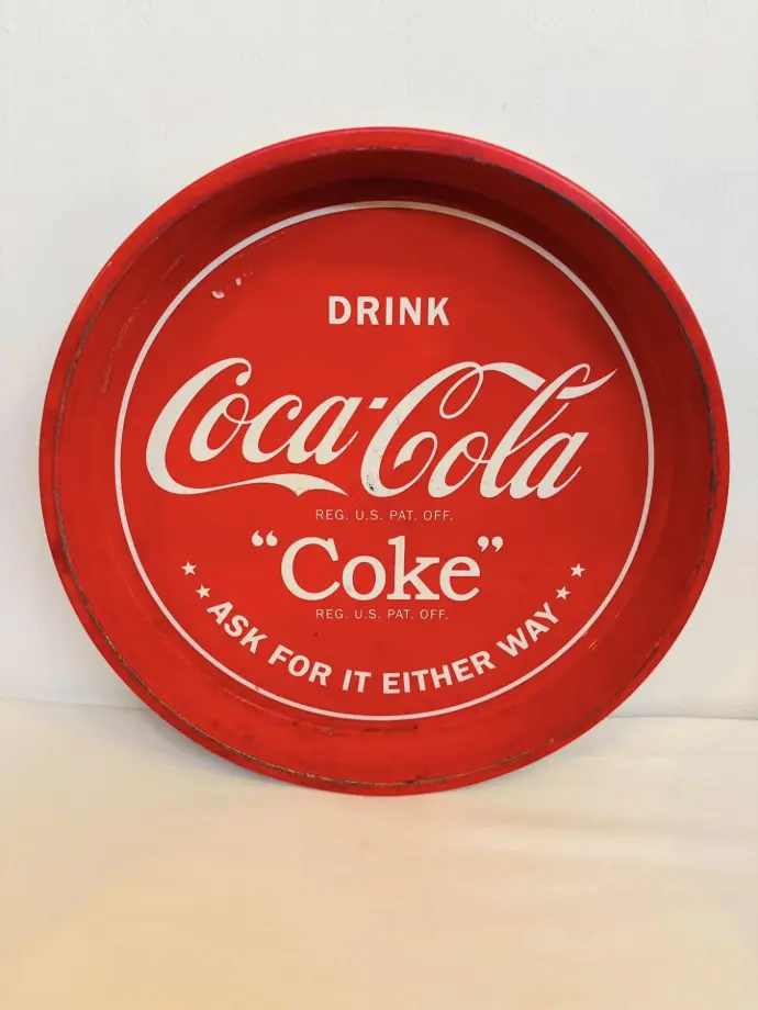 Collectible original coca cola metal tray. 33x4cm