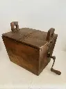 Antique Rare 1800’s Wooden butter with churn hand crank. 35x28x34cm.
