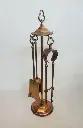 Antique brass fireplace set tools. (Cleaned) 50x12cm