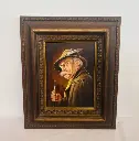 Antique original framed oil painting signed. 39x33x5cm