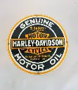 Original antique style Harley Davidson Handmade enameled metal sign. 28cm