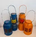 Collection of 4x antiques 1920-40’s Germans storm lamps & signal lamps (painted)