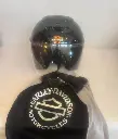 Harley Davidson Motorcycle helmet with bag. 33x25x22cm. Good condition.