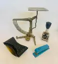 Collection of 4 antiques & vintage desk items including letter scale. Great conditions.