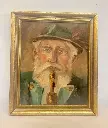 Antique original framed oil painting depicting an old man (signed)36x31cm