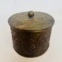 Antique Original Handmade Rare Brass Tabaco Box with lid! 8x7cm