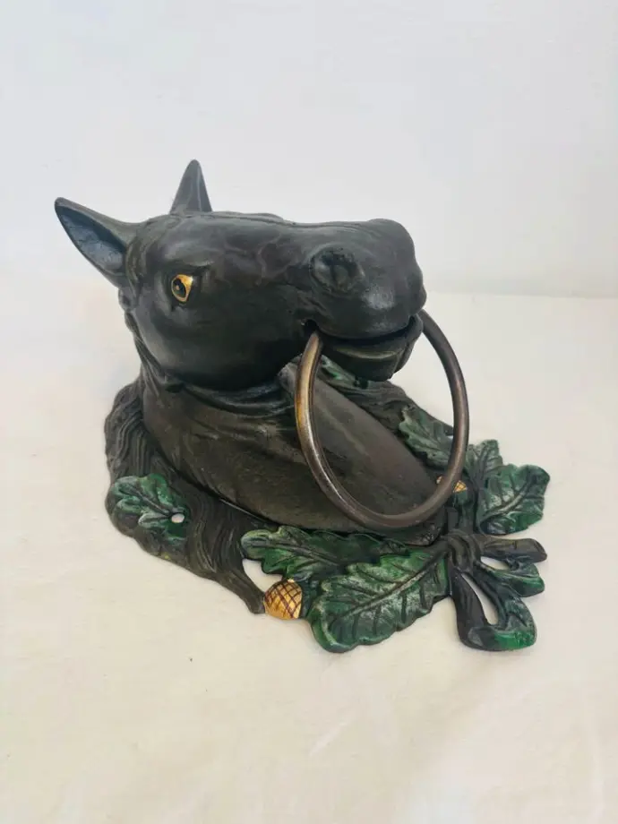 Vintage Large Heavy Cast Iron Horse Head. 27x26x20cm