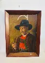 Antique 1800’s Original Large Framed Portrait Painting, Signed. 61x46x6cm