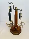 Antique original super rare 1920’s French wooden candlestick telephone. Great condition. 35x15cm