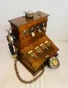Antique original museum piece super rare 1928 large French wooden telephone! 34x31x25cm