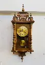 Antique Heavy Large Oak wood German mechanical church clock. 100x36x16cm. Serviced working.
