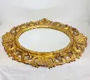 Antique hand carved gold leaf plated wooden mirror. Great condition. 60x52cm