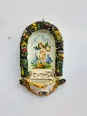 Antique 1800’s Rare Handmade Porcelain Wall Mounted Holly Water Basin. 38x21x11cm