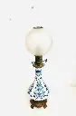 Antique 1800’s large French porcelain & bronze oil lamp. 66x16cm